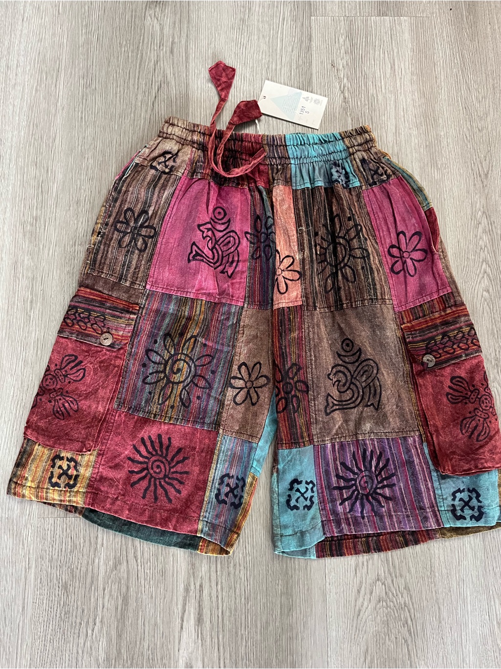 291nwt Unisex Bohemian Patchwork Lounge Shorts - Multicolor